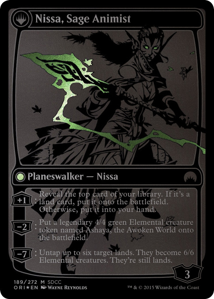 Nissa, Vastwood Seer // Nissa, Sage Animist (MEDIA-189) (Foil)