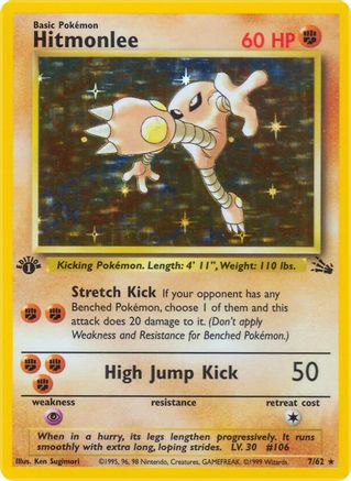 Hitmonlee (7) (FO-007) (1st Edition Holofoil)