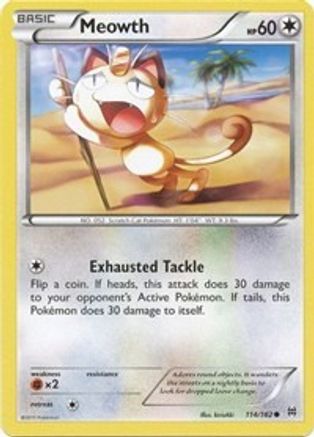 Meowth (BKT-114) (Reverse Holofoil)
