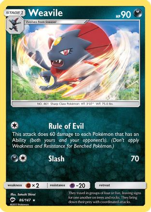 Weavile (BUS-086) (Reverse Holofoil)
