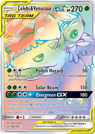Celebi & Venusaur GX (Secret) (TEU-182) (Holofoil)