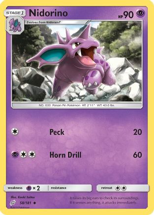 Nidorino (TEU-058) (Reverse Holofoil)
