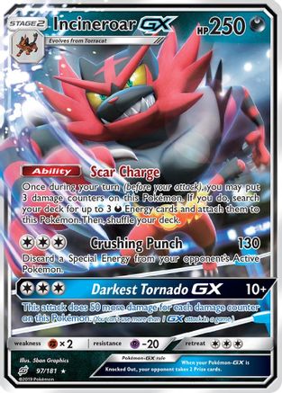 Incineroar GX (TEU-097) (Holofoil)