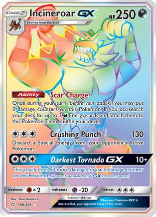 Incineroar GX (Secret) (TEU-188) (Holofoil)