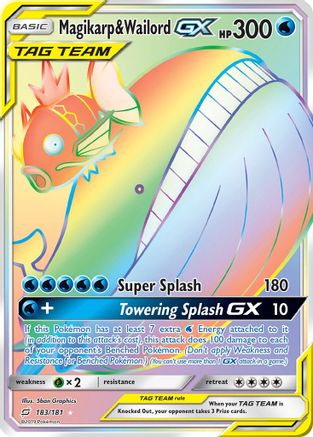 Magikarp & Wailord GX (Secret) (TEU-183) (Holofoil)