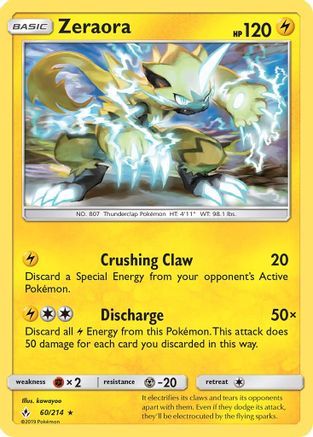 Zeraora (UNB-060) (Reverse Holofoil)