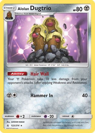 Alolan Dugtrio (UNB-122) (Reverse Holofoil)