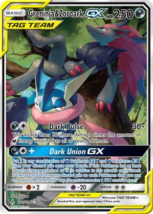 Greninja & Zoroark GX (201) (Alternate Full Art) (UNB-) (Holofoil)