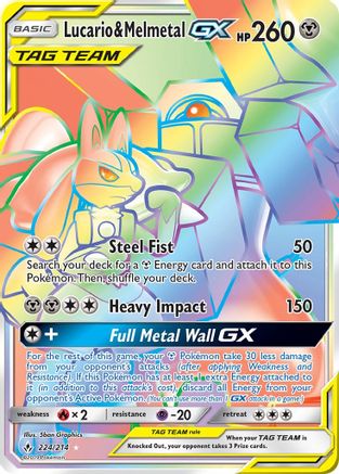 Lucario & Melmetal GX (Secret) (UNB-) (Holofoil)