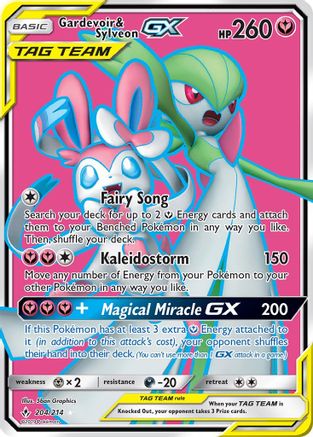 Gardevoir & Sylveon GX (204) (Full Art) (UNB-) (Holofoil)