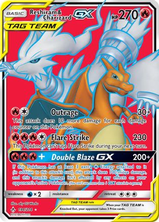Reshiram & Charizard GX (Full Art) (UNB-194) (Holofoil)