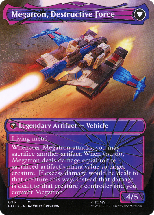 Megatron, Tyrant // Megatron, Destructive Force (BOT-026) (Shattered Glass) (Borderless) (Foil)