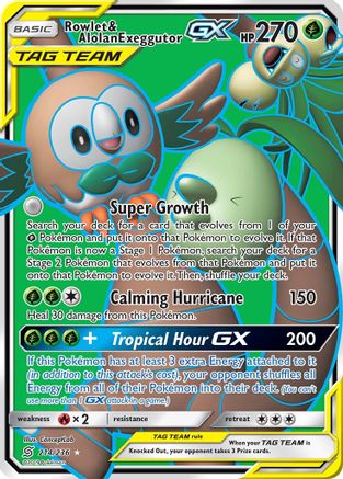 Rowlet & Alolan Exeggutor GX (Full Art) (UNM-) (Holofoil)