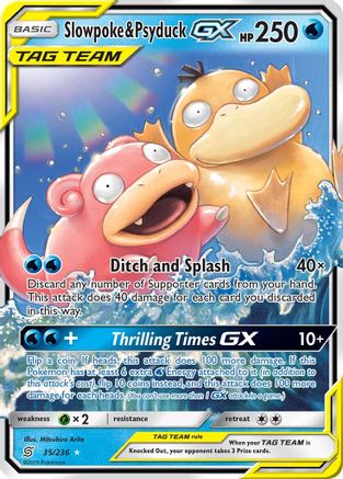 Slowpoke & Psyduck GX (UNM-035) (Holofoil)