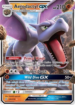 Aerodactyl GX (UNM-106) (Holofoil)