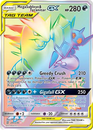 Mega Sableye & Tyranitar GX (Secret) (UNM-) (Holofoil)