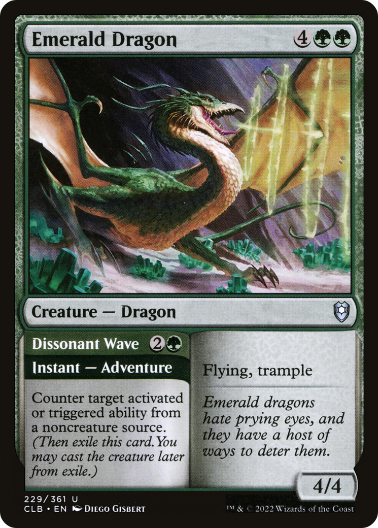Emerald Dragon // Dissonant Wave (CLB-229) (Foil)