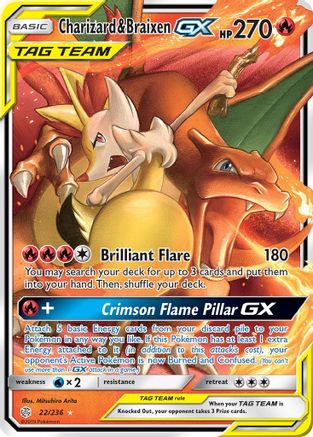 Charizard & Braixen GX (CEC-022) (Holofoil)