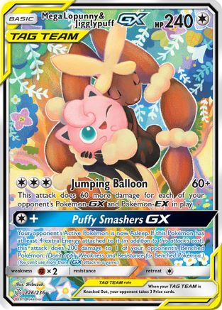 Mega Lopunny & Jigglypuff GX (Alternate Full Art) (CEC-) (Holofoil)