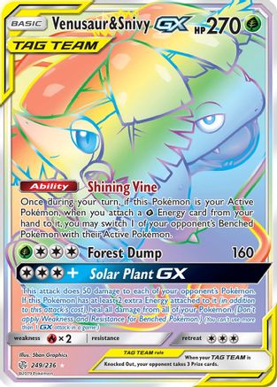 Venusaur & Snivy GX (Secret) (CEC-) (Holofoil)