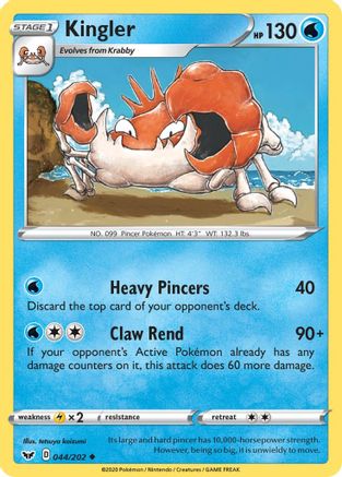 Kingler (SSH-044) (Reverse Holofoil)