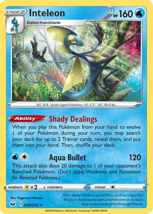Inteleon (058) (SSH-058) (Reverse Holofoil)