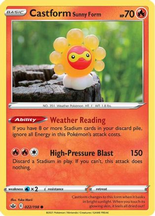 Castform Sunny Form (CRE-022) (Reverse Holofoil)