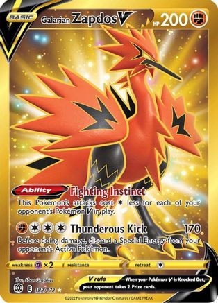 Galarian Zapdos V (Secret) (BRS-182) (Holofoil)