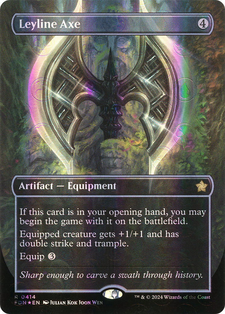 Leyline Axe (FDN-414) (Borderless) (Mana Foil)