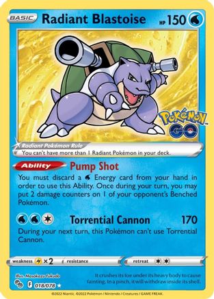 Radiant Blastoise (PGO-018) (Holofoil)