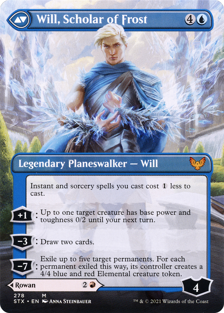 Rowan, Scholar of Sparks // Will, Scholar of Frost (STX-278) (Borderless) (Foil)