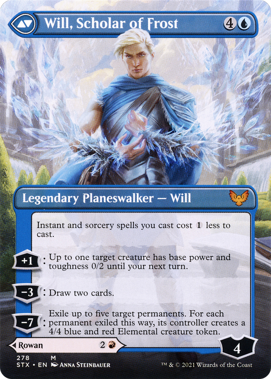 Rowan, Scholar of Sparks // Will, Scholar of Frost (STX-278) (Borderless) (Foil)