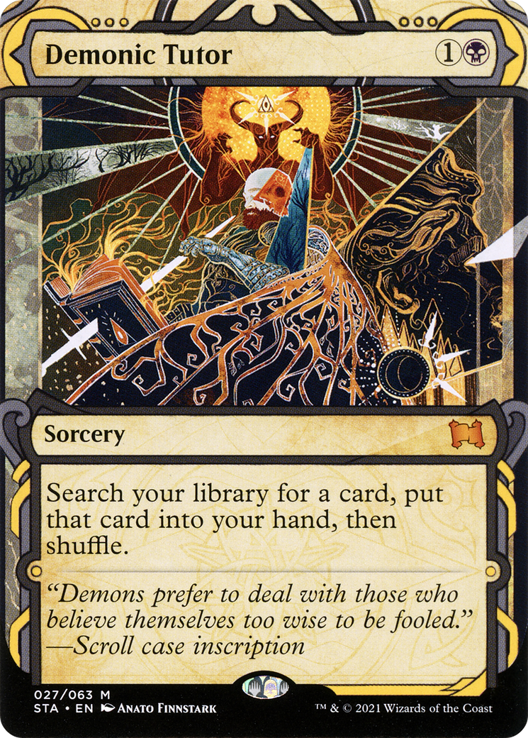 Demonic Tutor (STA-027) (Showcase) (Borderless) (Foil)