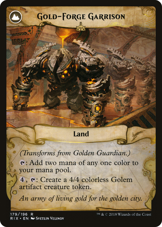 Golden Guardian // Gold-Forge Garrison (RIX-179) (Foil)
