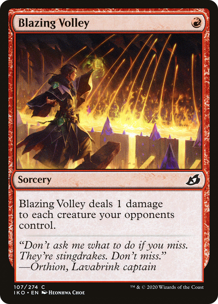 Blazing Volley (IKO-107) (Foil)