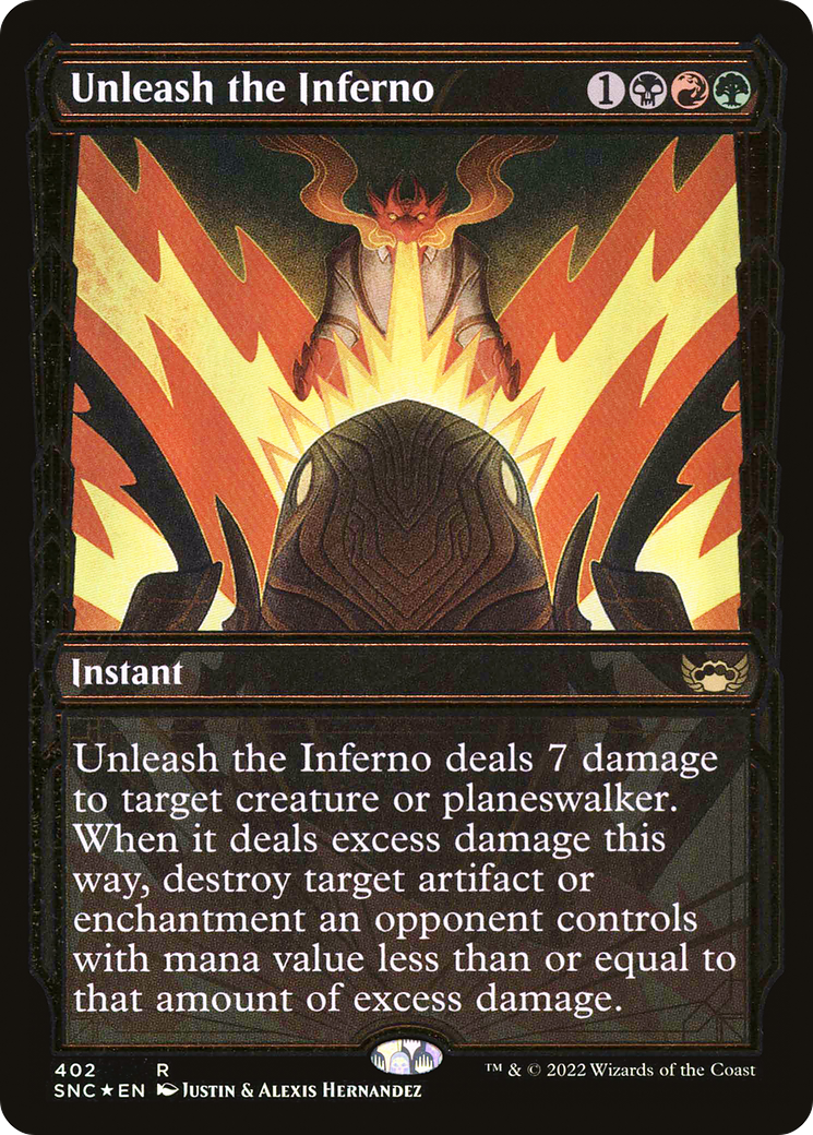 Unleash the Inferno (SNC-402) (Showcase) (Gilded Foil)
