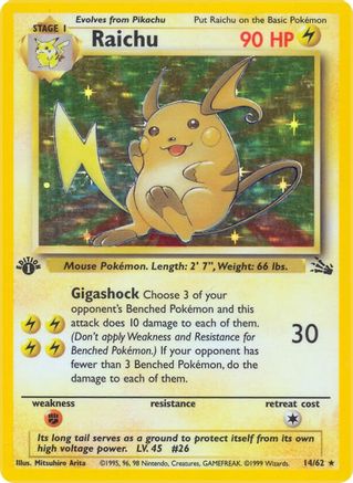 Raichu (14) (FO-014) (1st Edition Holofoil)