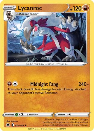 Lycanroc (CRZ-074) (Reverse Holofoil)