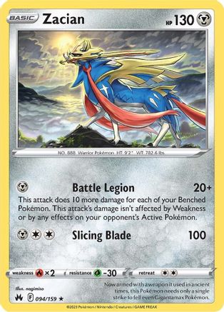Zacian (CRZ-094) (Reverse Holofoil)
