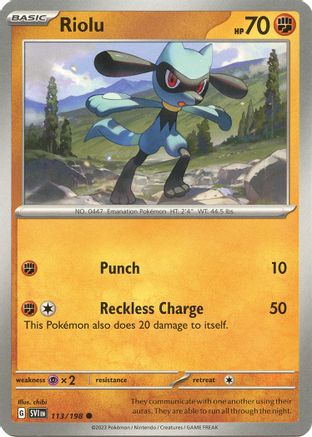 Riolu (SVI-113) (Reverse Holofoil)