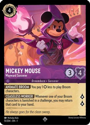Mickey Mouse - Wayward Sorcerer (1-051) (Cold Foil)