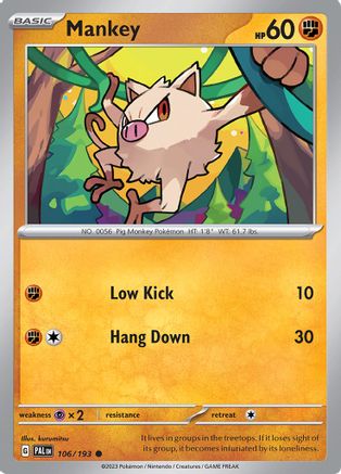 Mankey (PAL-106) (Reverse Holofoil)