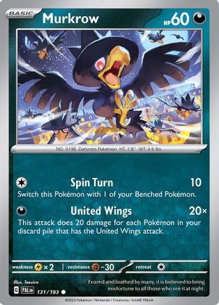 Murkrow (PAL-131) (Reverse Holofoil)