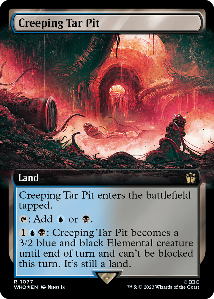 Creeping Tar Pit (WHO-1077) (Extended Art) (Surge Foil)