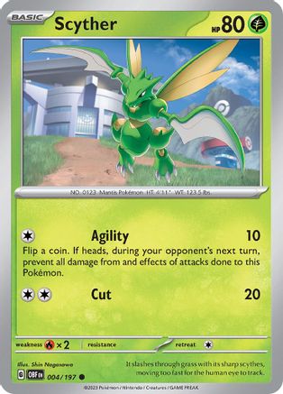 Scyther (OBF-004) (Reverse Holofoil)