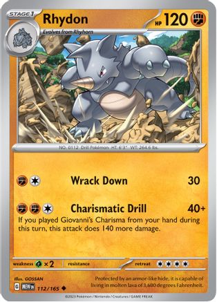 Rhydon (MEW-112) (Reverse Holofoil)