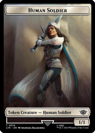 Human Soldier (0014) // Food (0022) Double-Sided Token (Surge Foil) (LTR-14 // 22)