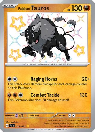 Paldean Tauros (PAF-172) (Holofoil)