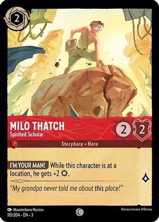 Milo Thatch - Spirited Scholar (3-115) (Cold Foil)