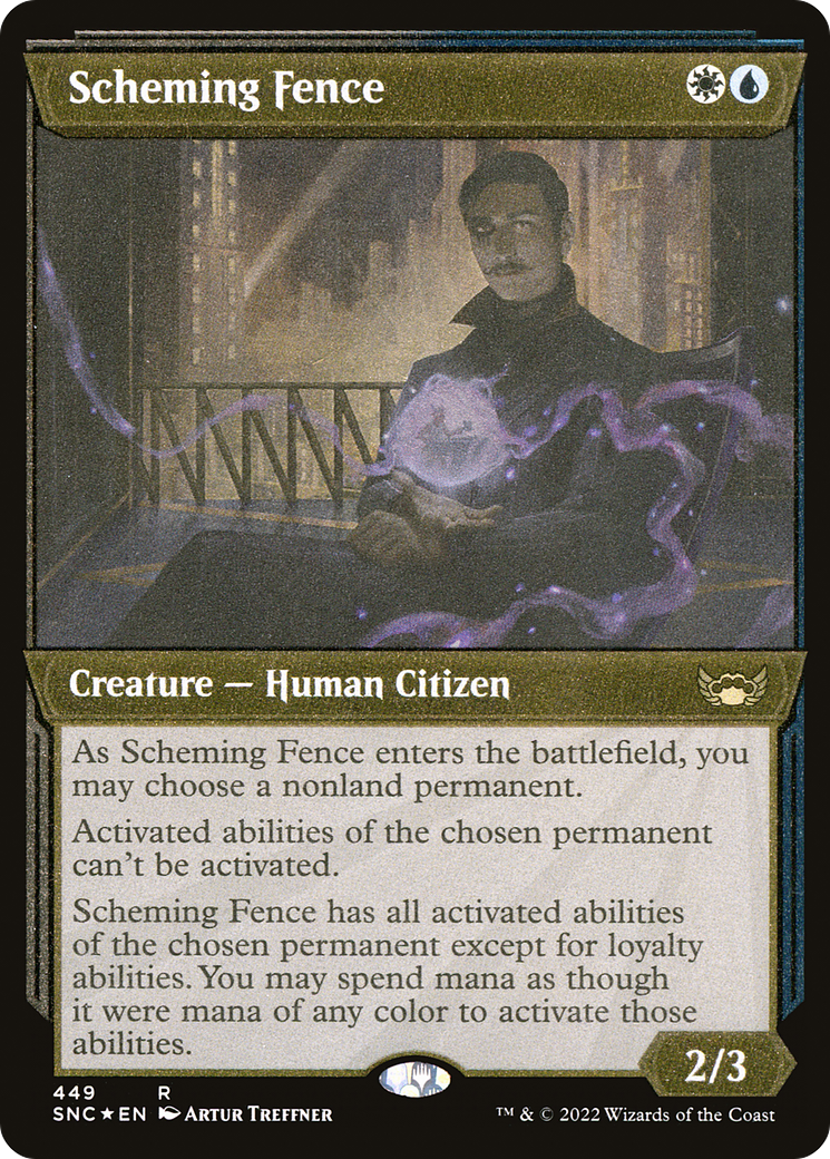 Scheming Fence (SNC-449) (Showcase) (Etched Foil)
